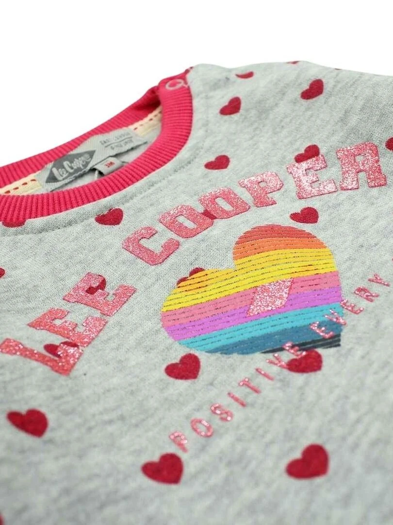 Lee Cooper   Ensemble Sweat pantalon bébé fille Imprimé Lee Cooper   Rose fushia