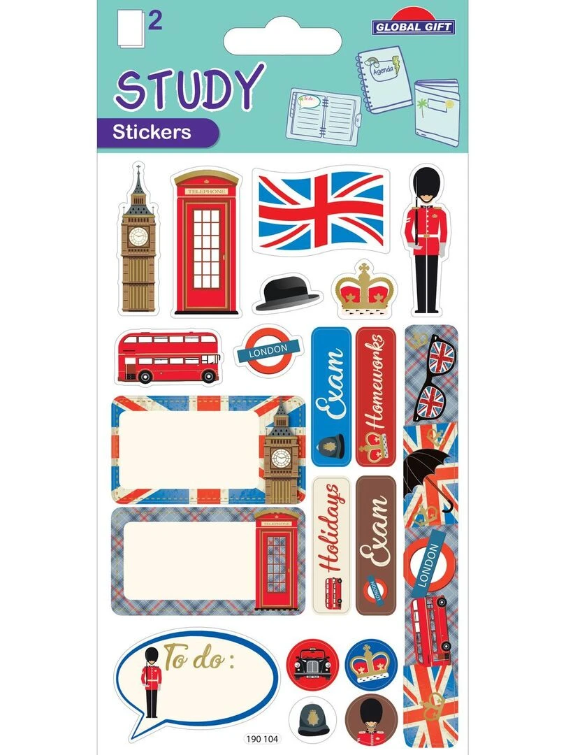 20 Stickers et étiquettes Bullet journal et Agenda Londres Dorures N/A
