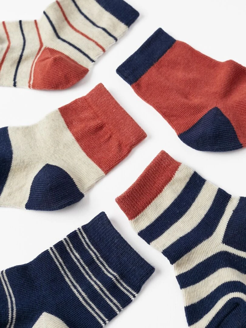 Pack 5 Paires de Chaussettes pour Bébé Garçon ATLANTIC COMPANY Multicolore