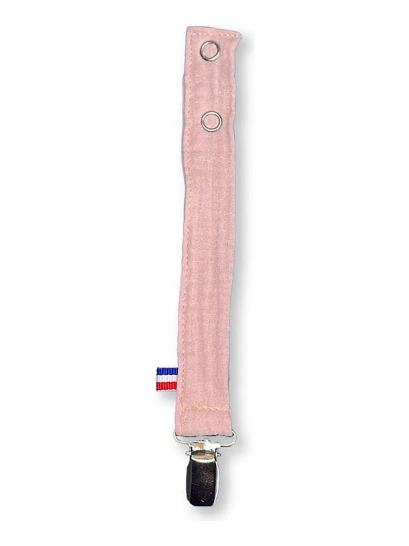 Attache Tétine en Coton Bio Teddy Rose   Rose