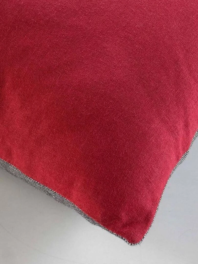 Coussin 40x40 cm chambray uni Suzon rouge Rouge