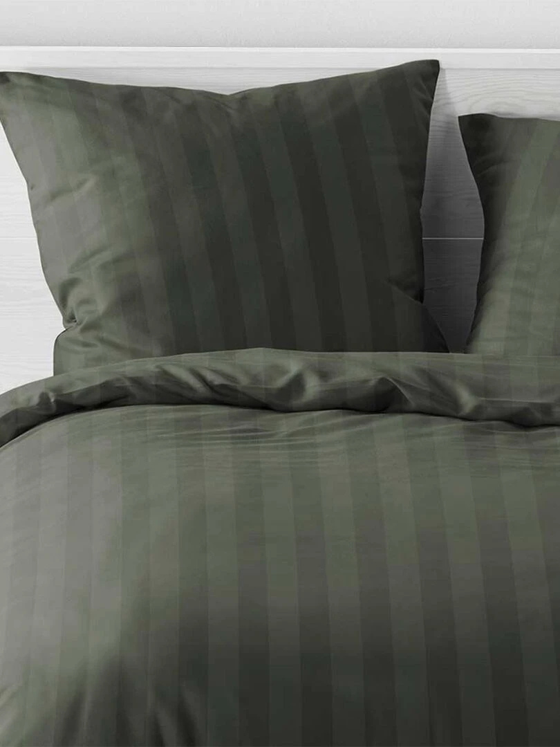 Housse de couette 220x240 + 2 taies Cléo kaki microfibre Vert