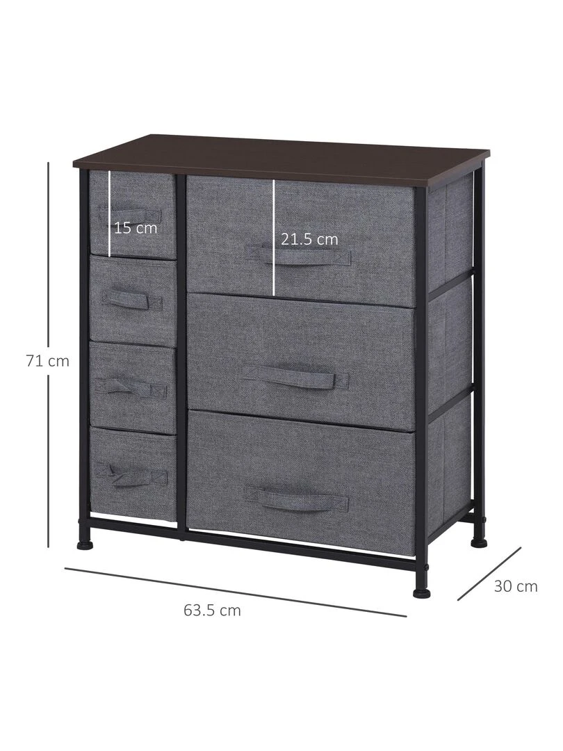 Meuble de rangement 64L x 30l x 71H cm noir   Noir