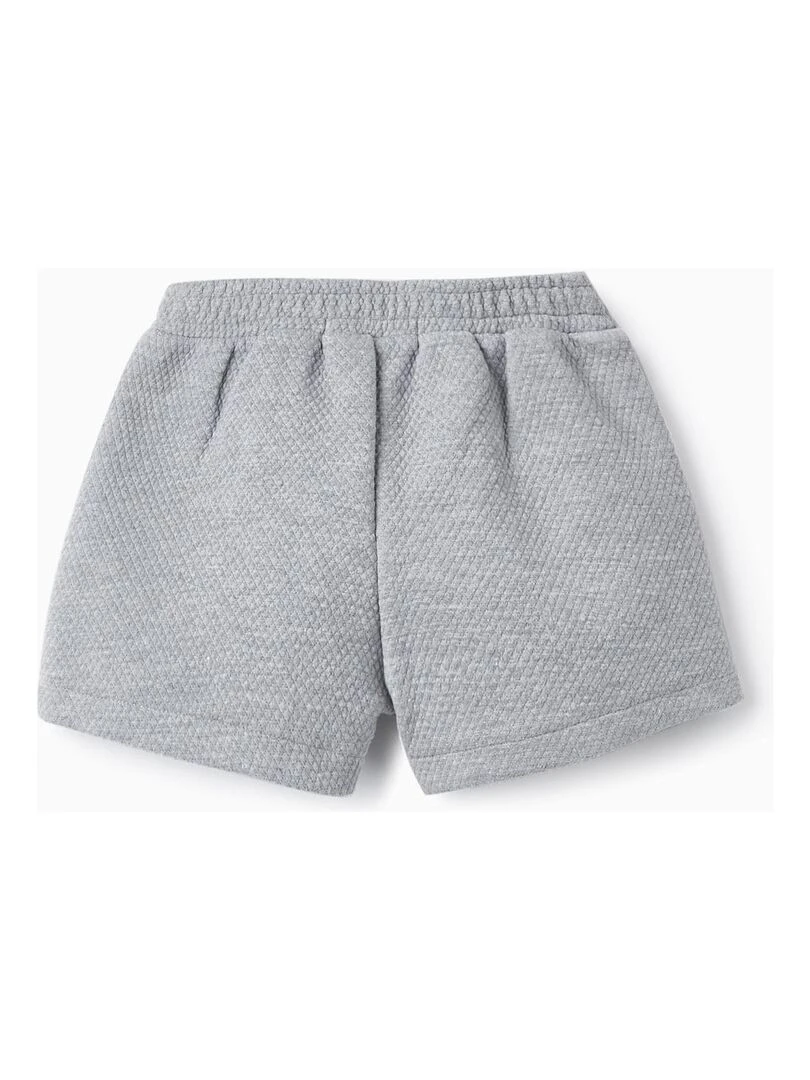 Short en maille avec nœud pour bébé fille NOËL Gris