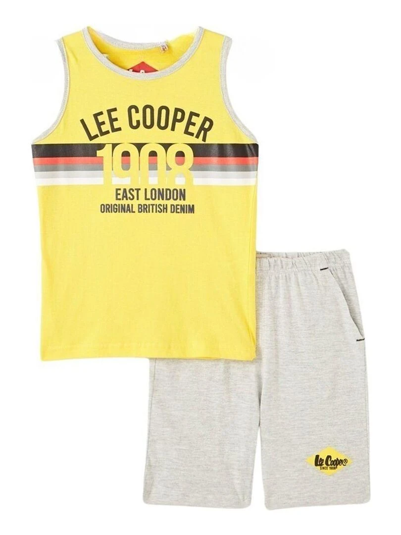 Lee Cooper Ensemble T shirt bermuda garçon Imprimé Logo Jaune