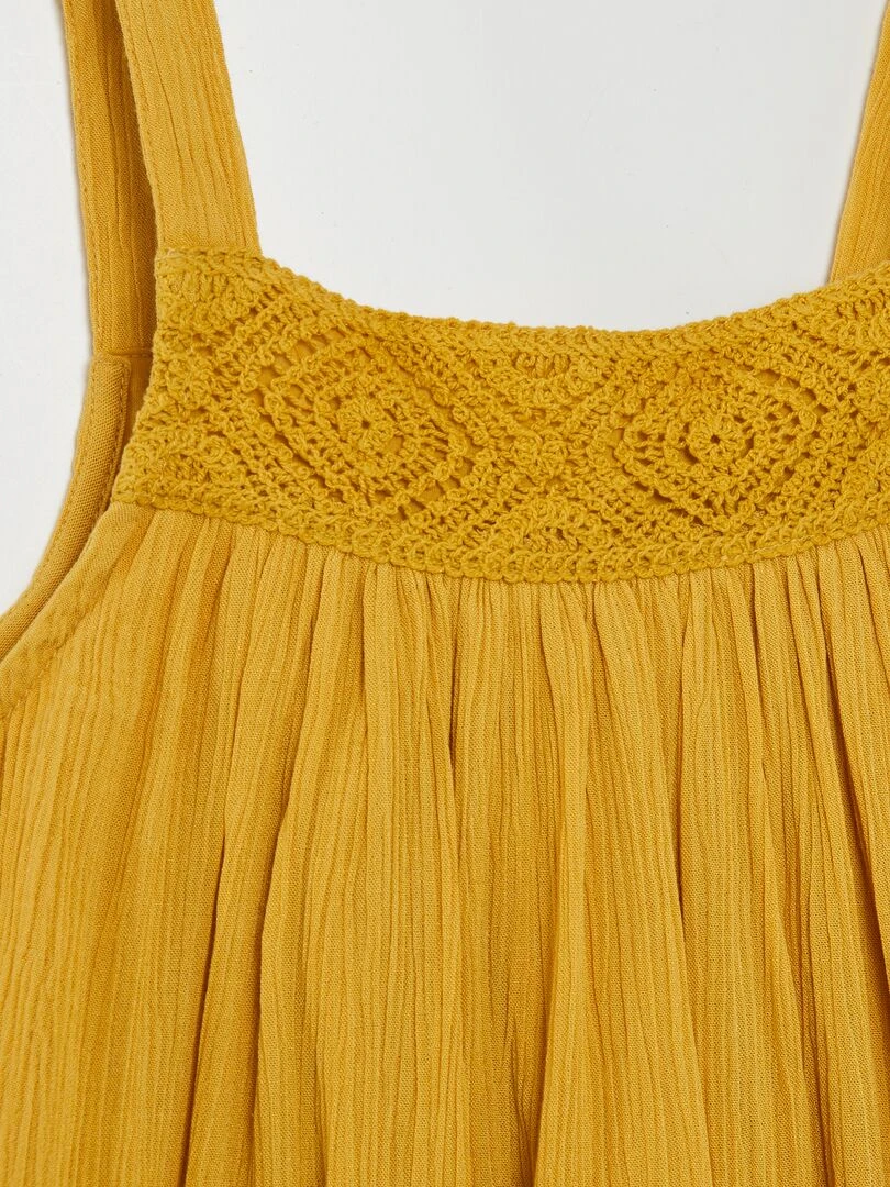 Robe fluide en crêpe Jaune