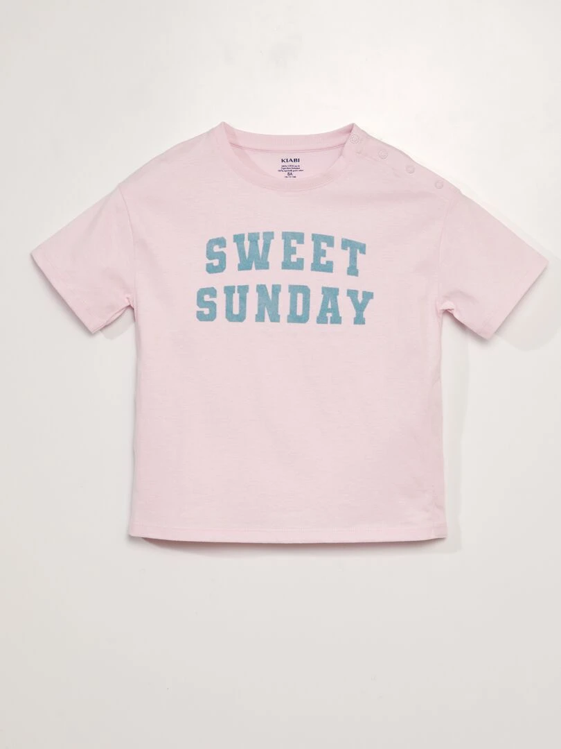 T shirt adaptatif 'Sweet Sunday' Rose