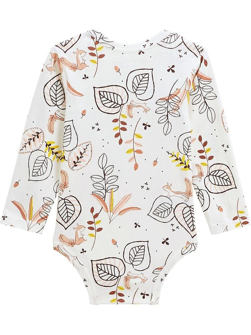 Lot de 2 bodies bébé manches longues Léonie   Ecru