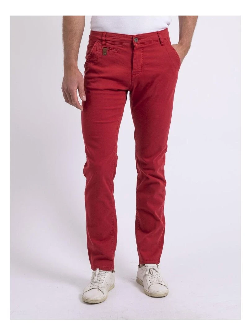 Pantalon chino slim CODY Rouge