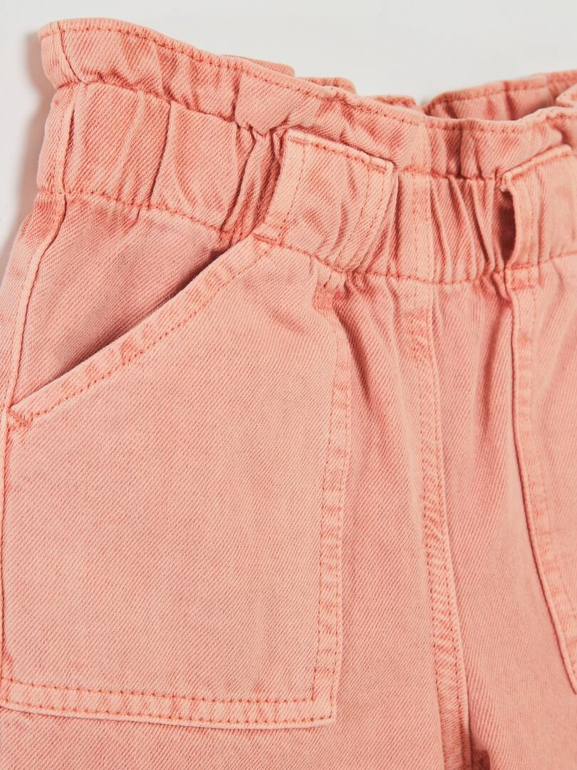 Jean mom à taille ceinturée   Rose