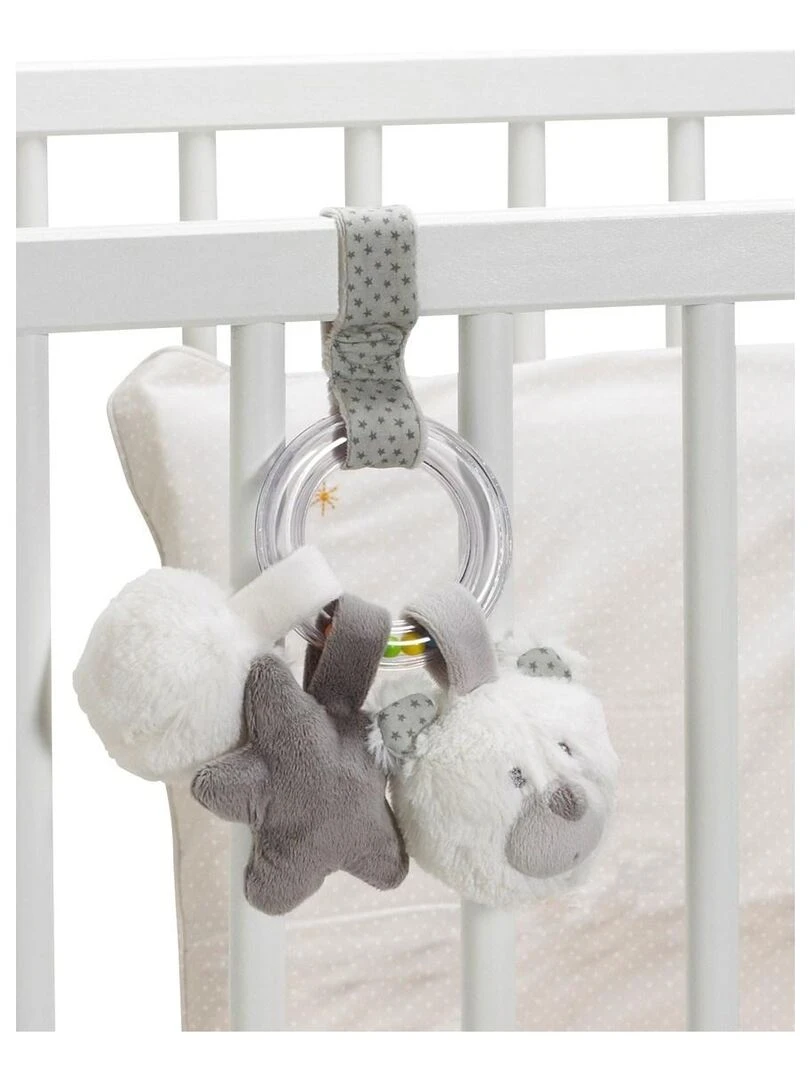 Hochet Ours en velours gris SAUTHON Gris