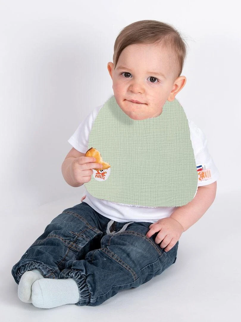 Bavoir en Coton Bio Vert Vert