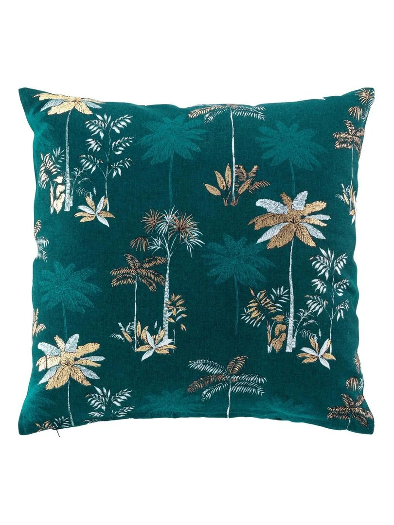Coussin déhoussable imprimé bleu Bleu