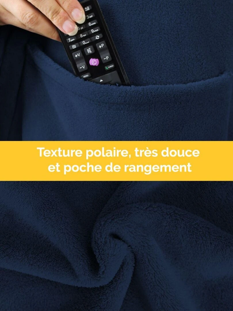 Couverture polaire plaid intégral avec manches et poche   Adulte   Vivezen   Bleu