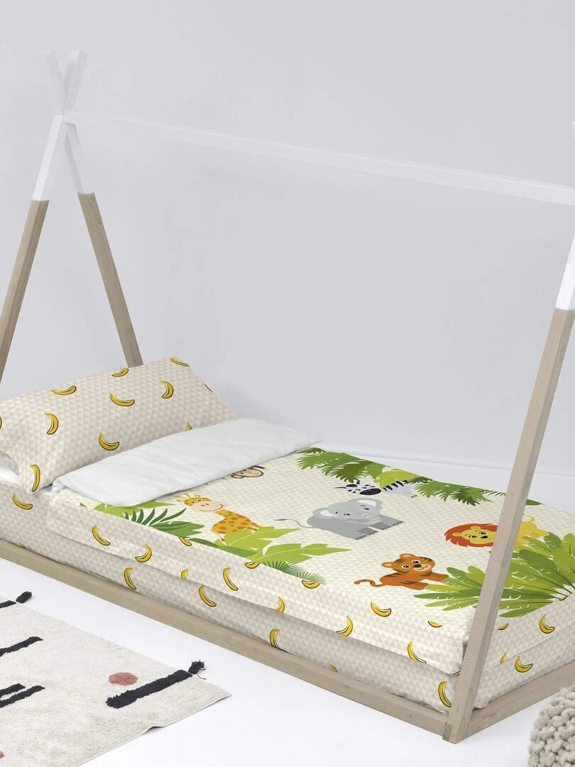 Couchage prêt à dormir Avec couette Wild "Happyfriday" Blanc