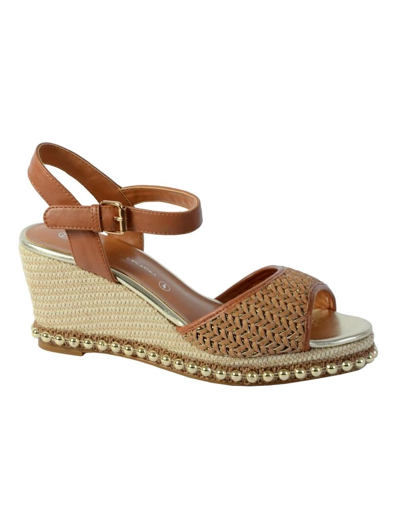 Sandale Compensee The Divine Factory   Marron