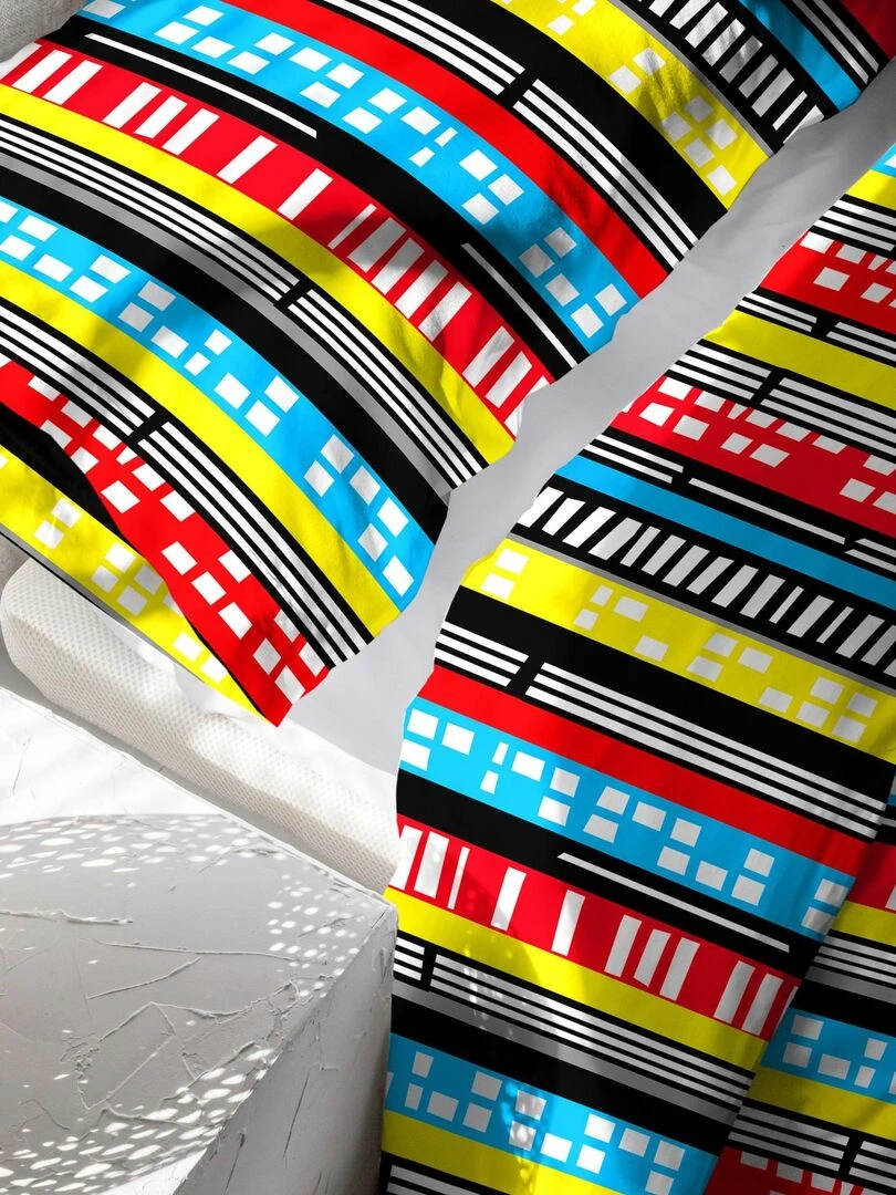 Parure housse de couette 2 pièces Bat (D) "Happyfriday"   Blanc