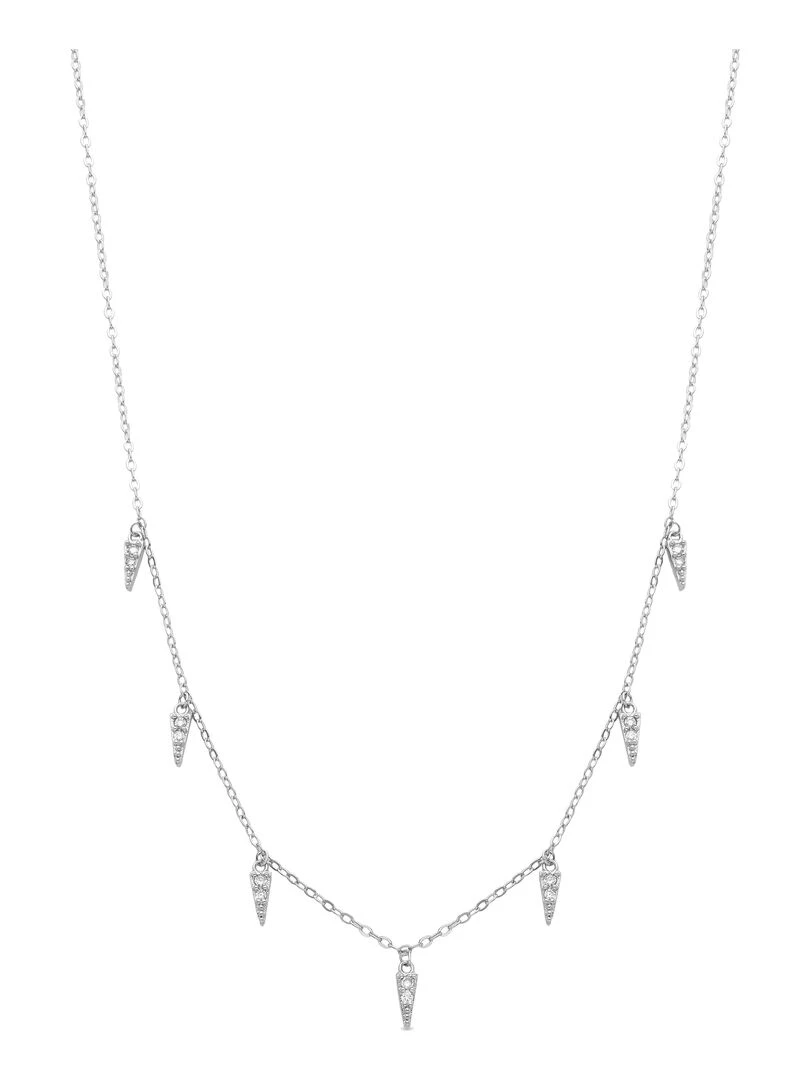 Collier Imion en zircon brillant finition rhodiée Multicolore