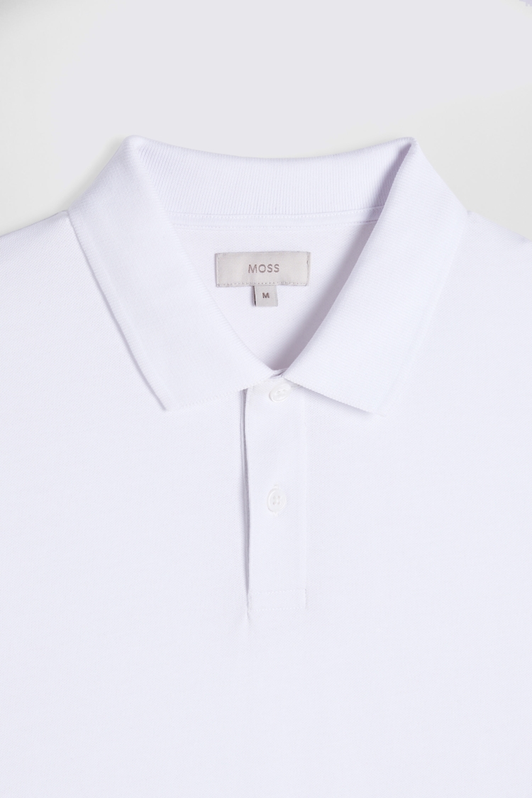 White Piqué Polo Shirt   Buy Online at Moss