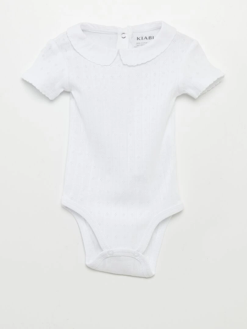 Lot de 2 bodies en maille pointelle Blanc