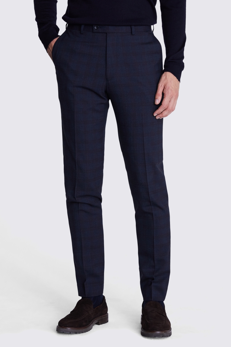 Ted Baker Tailored Fit Navy Check Jacket    Buy Online at Moss