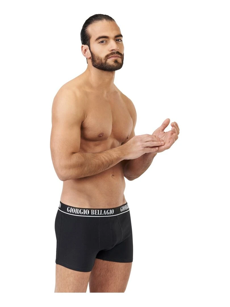 Lot de 9 Boxers coton homme Smart Giorgio Bellagio   Noir Argenté Gris