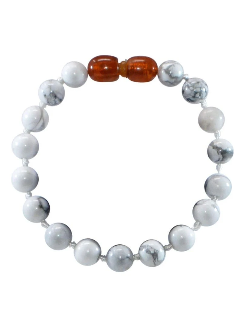Bracelet Bébé Pierres naturelles : Magnesite & Howlite Blanc