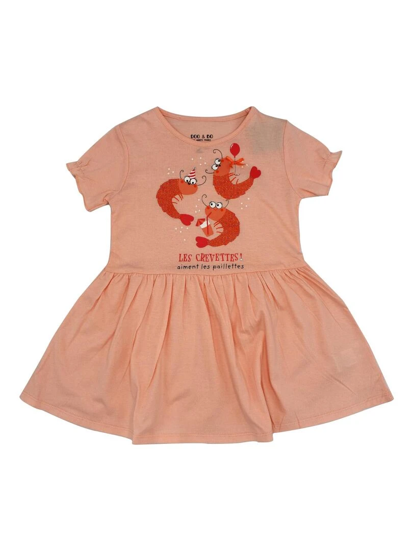 Chemise De Nuit Jersey 'crevette À Paillettes''doo&bo' rose clair