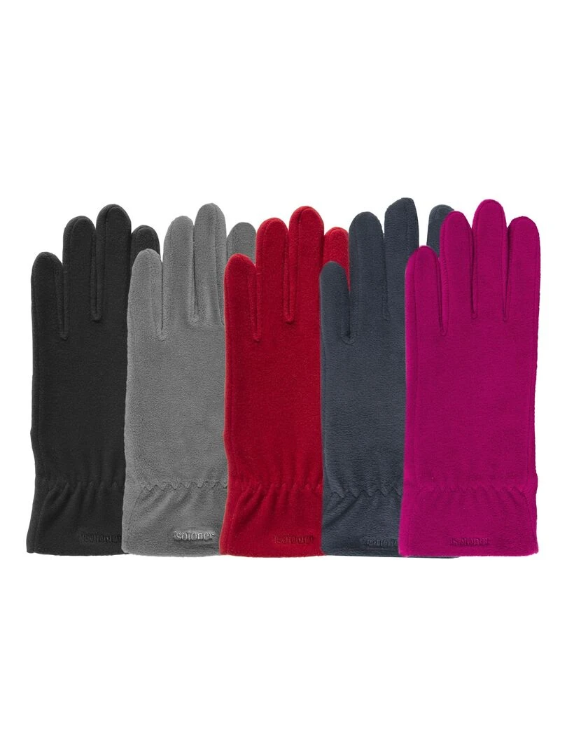 Gants Femme polaire douce Noir Noir