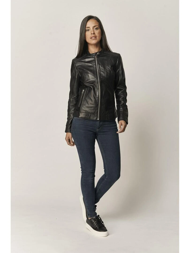 Lee Cooper Veste manches longues cuir regular fit BERTHILLE Noir