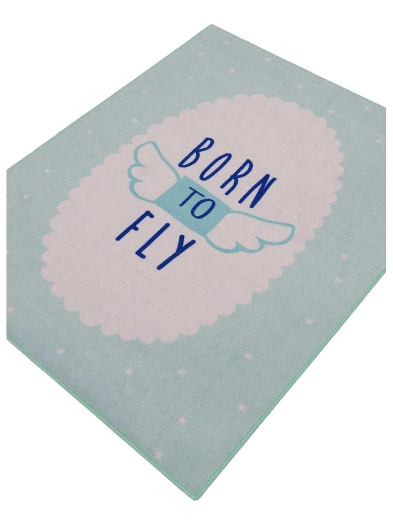 Tapis enfant BORN TO FLY MD Bleu 95x125 Fait en Europe en nylon   Bleu