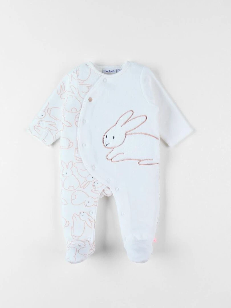 Pyjama 1 pièce lapin en velours Noukie's Multicolore