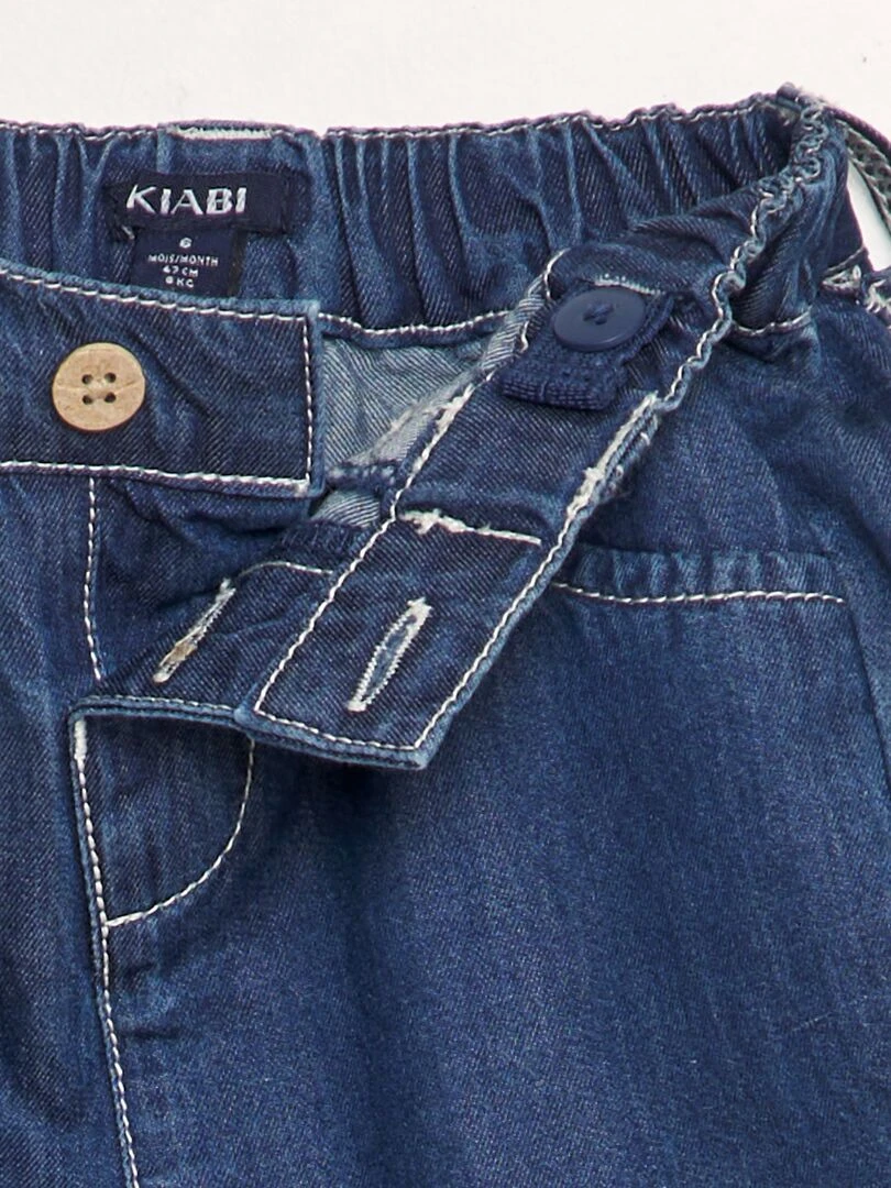 Pantalon en coton effet jean   Bleu