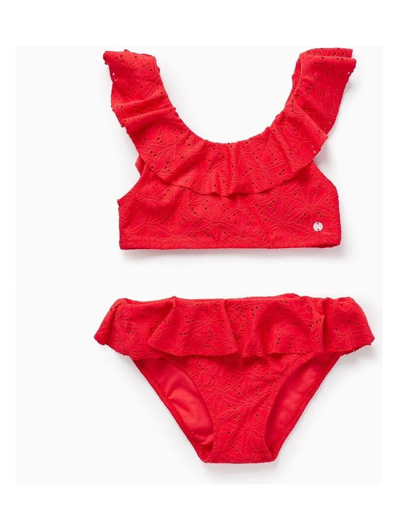 Bikini Avec Broderie Anglaise Pour Fille PICASSO Rouge