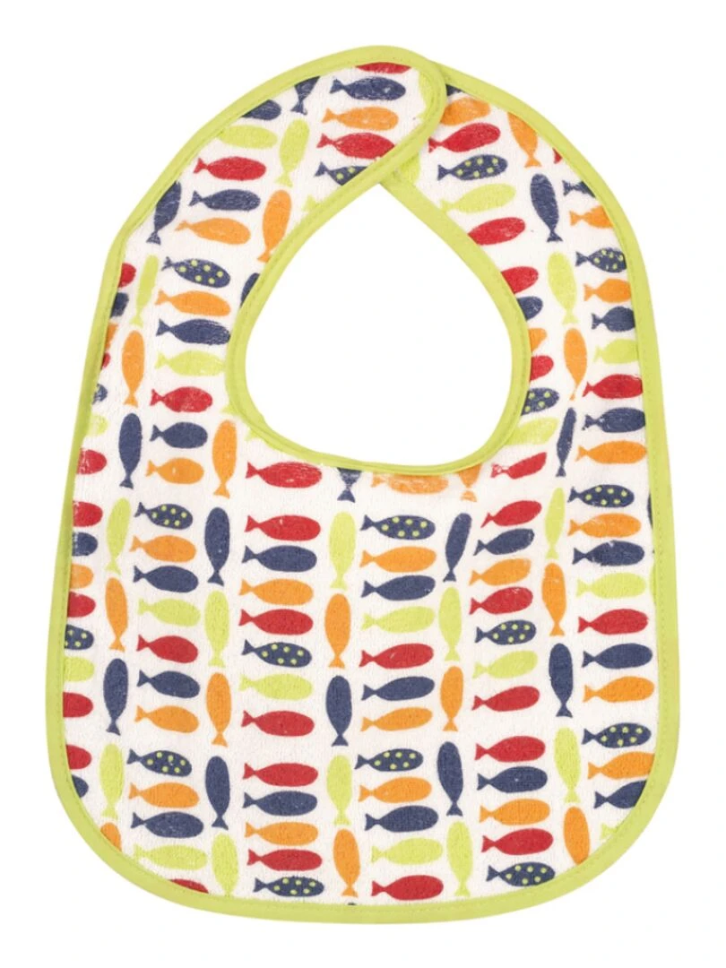 Lot de 7 bavoirs à velcro Poisson Multicolore