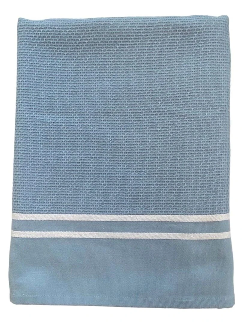 Serviette de plage Fouta doublée éponge Waffle Gris bleu 90x170 355g/m² Gris