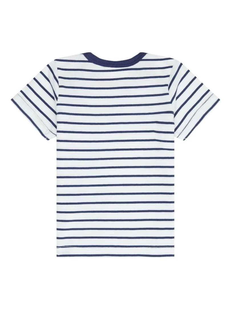 T shirt Bébé Rayé Bleu Marine en Coton Bio Bleu marine