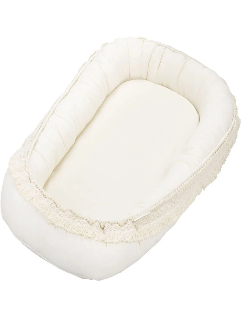Réducteur de lit à franges en coton vanille Boho Ecru
