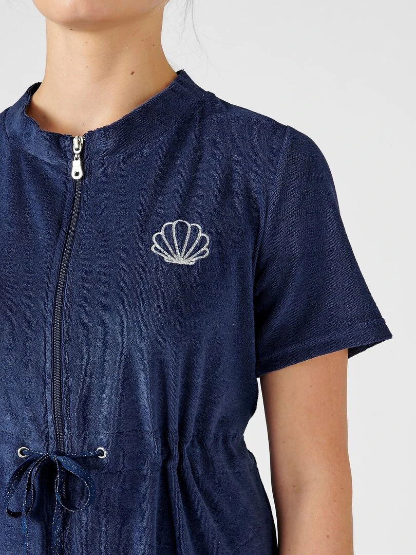 Robe de détente zippée en éponge Damart Bleu marine