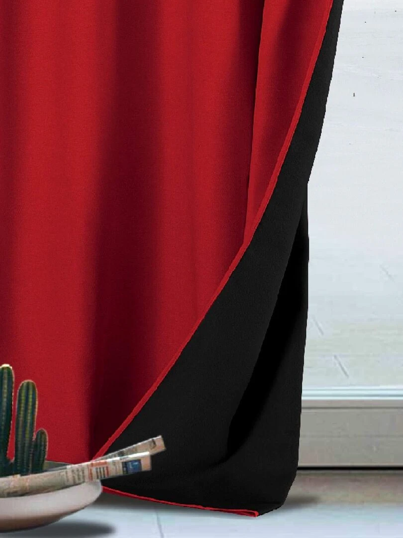 Rideau anti froid doublé polaire   Rouge