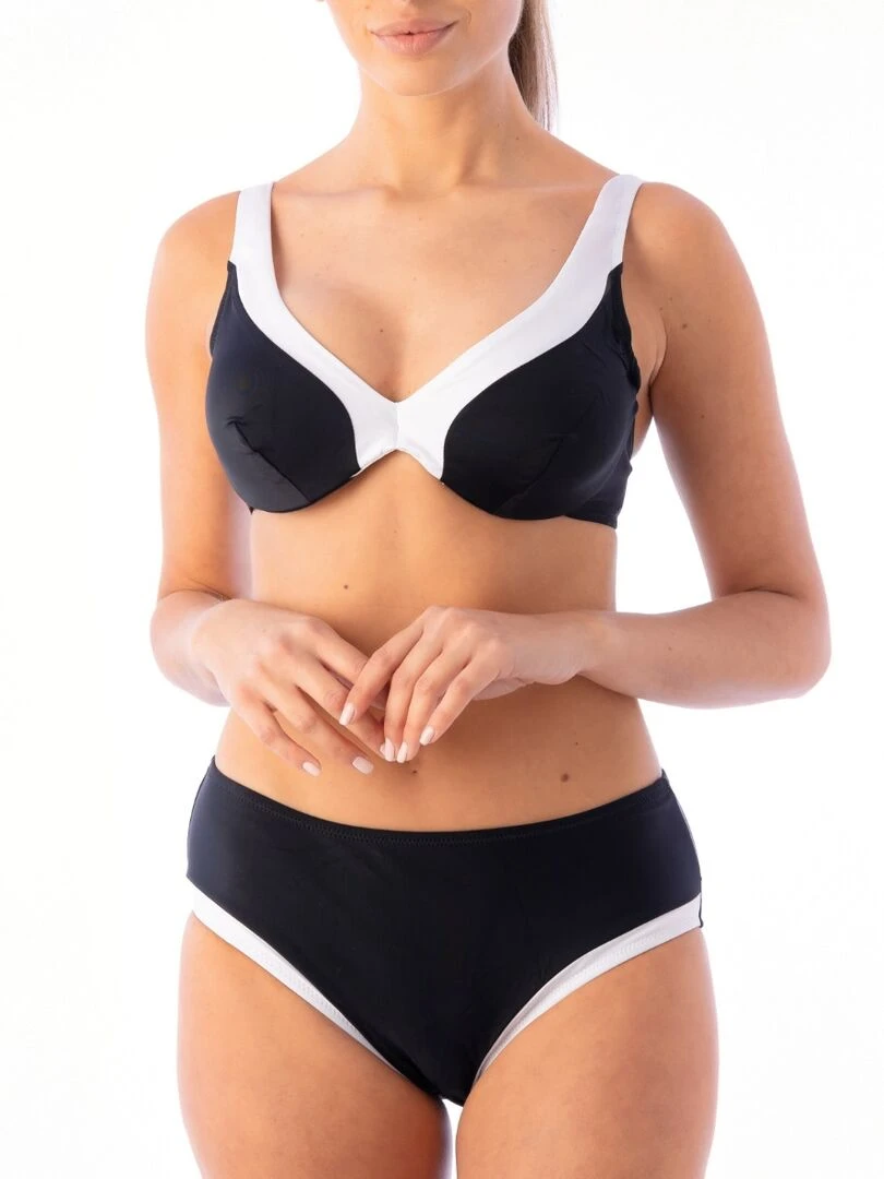 Haut de maillot de bain plongeant Mariana Noir