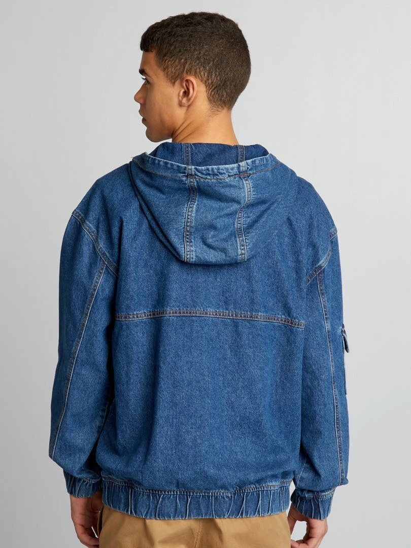 Sweat à capuche en jean   Bleu