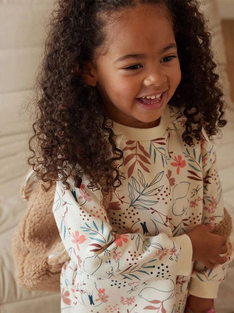 Robe bébé en molleton Rosa   Ecru