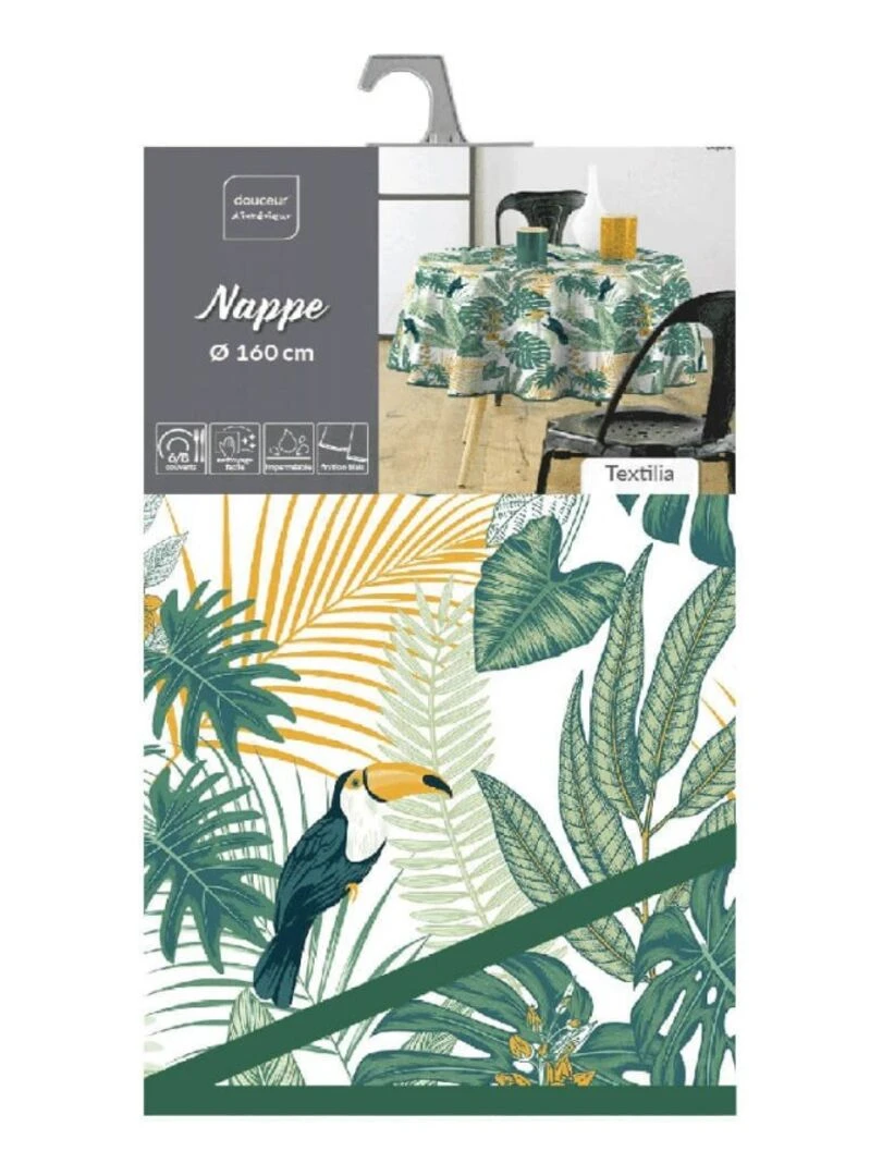 Nappe ronde D160 Textilia Guyana Vert