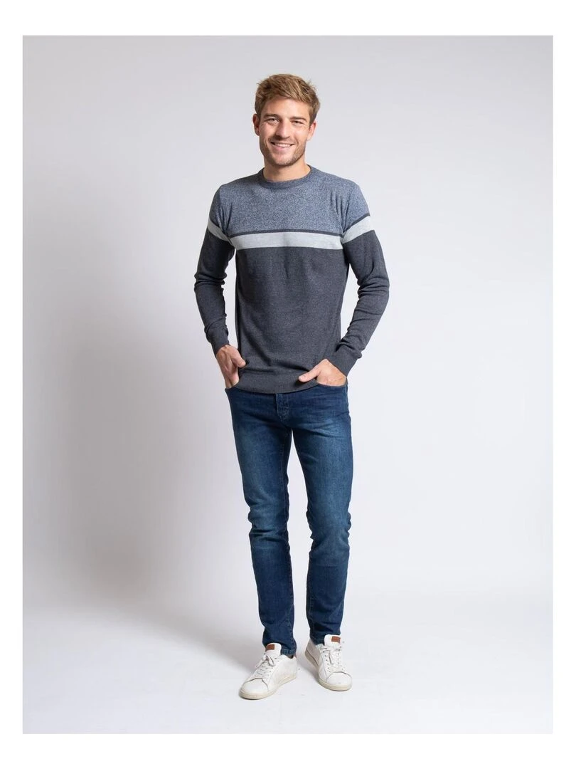 Pull col rond LORALLY   Gris foncé