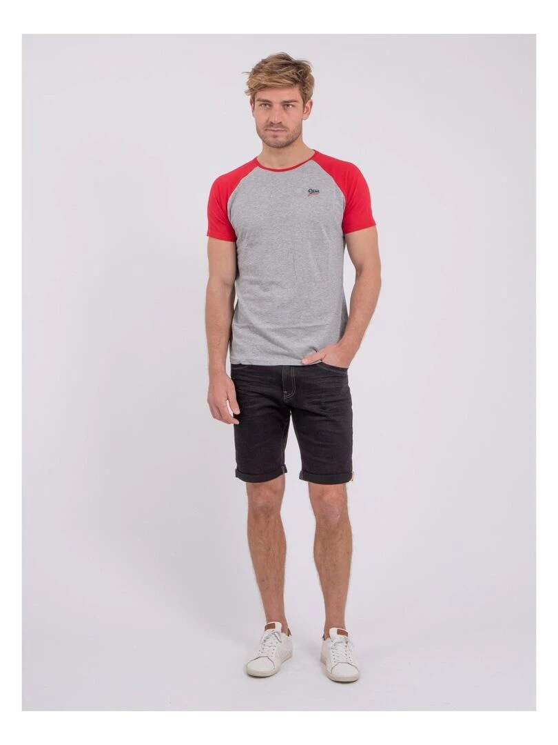 T shirt col rond pur coton NAMUR   Rouge