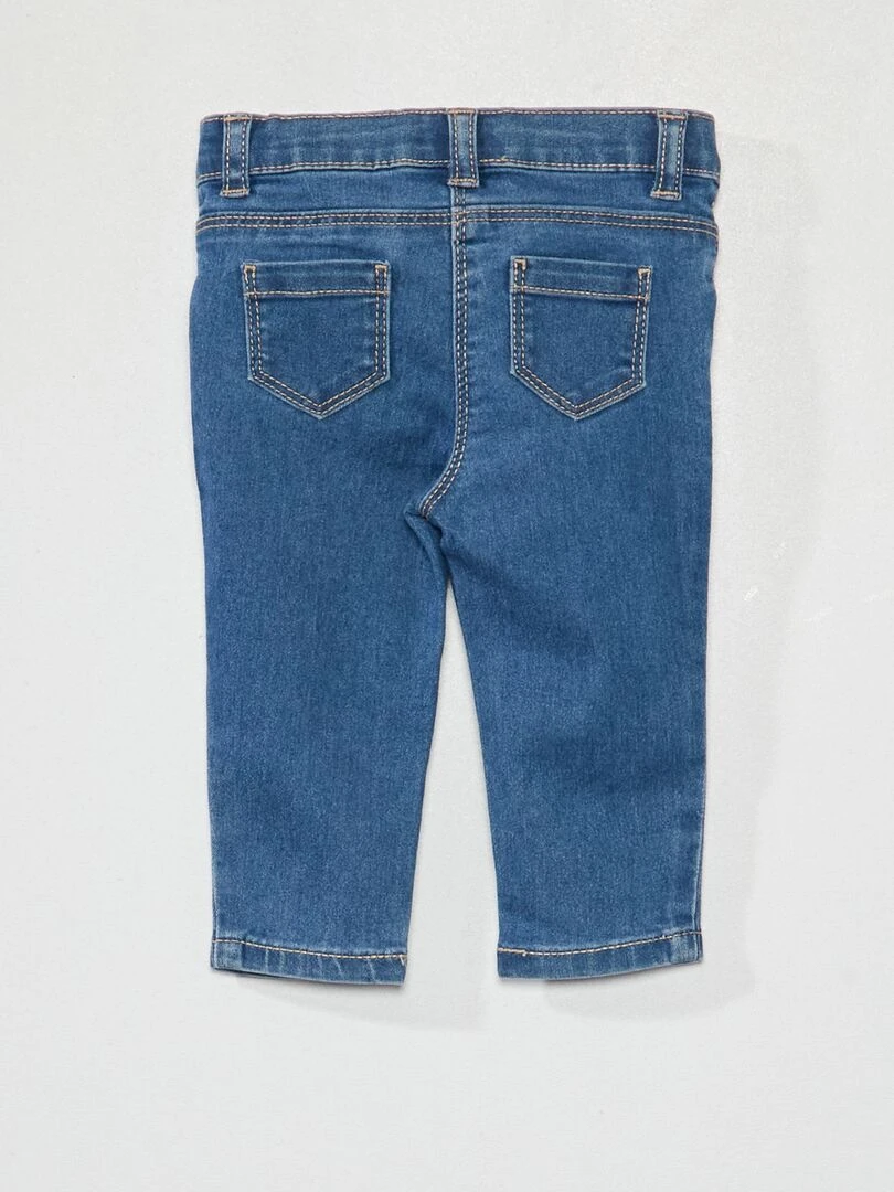 Jean slim stretch à taille ajustable Bleu