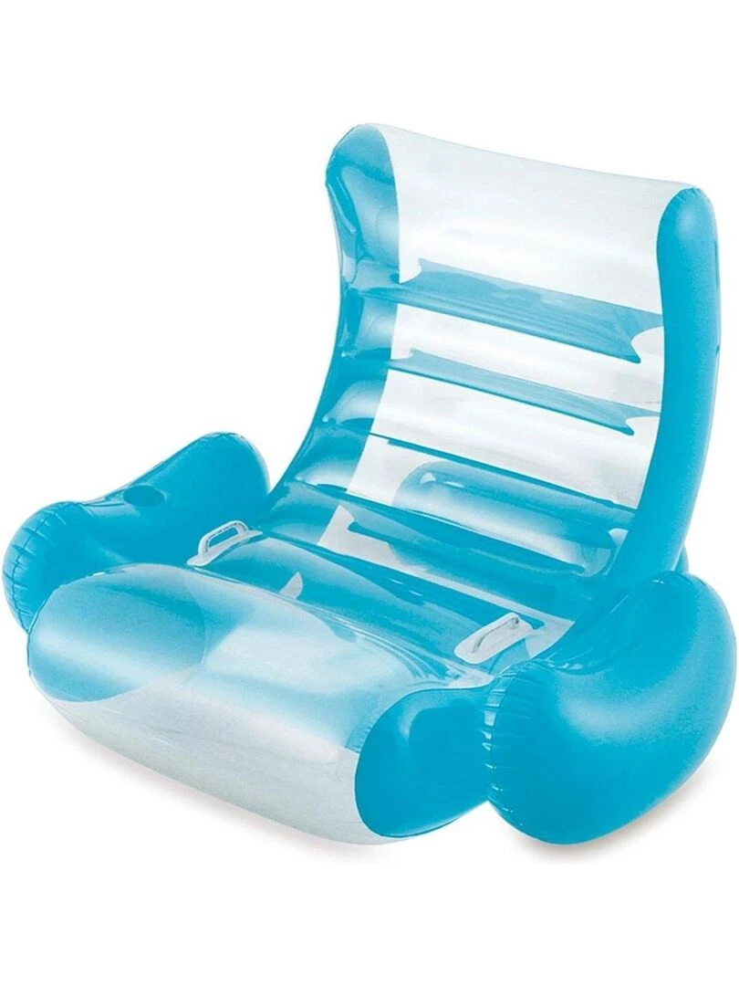 Chaise longue à bascule gonflable turquoise 127 x 99 cm Bleu