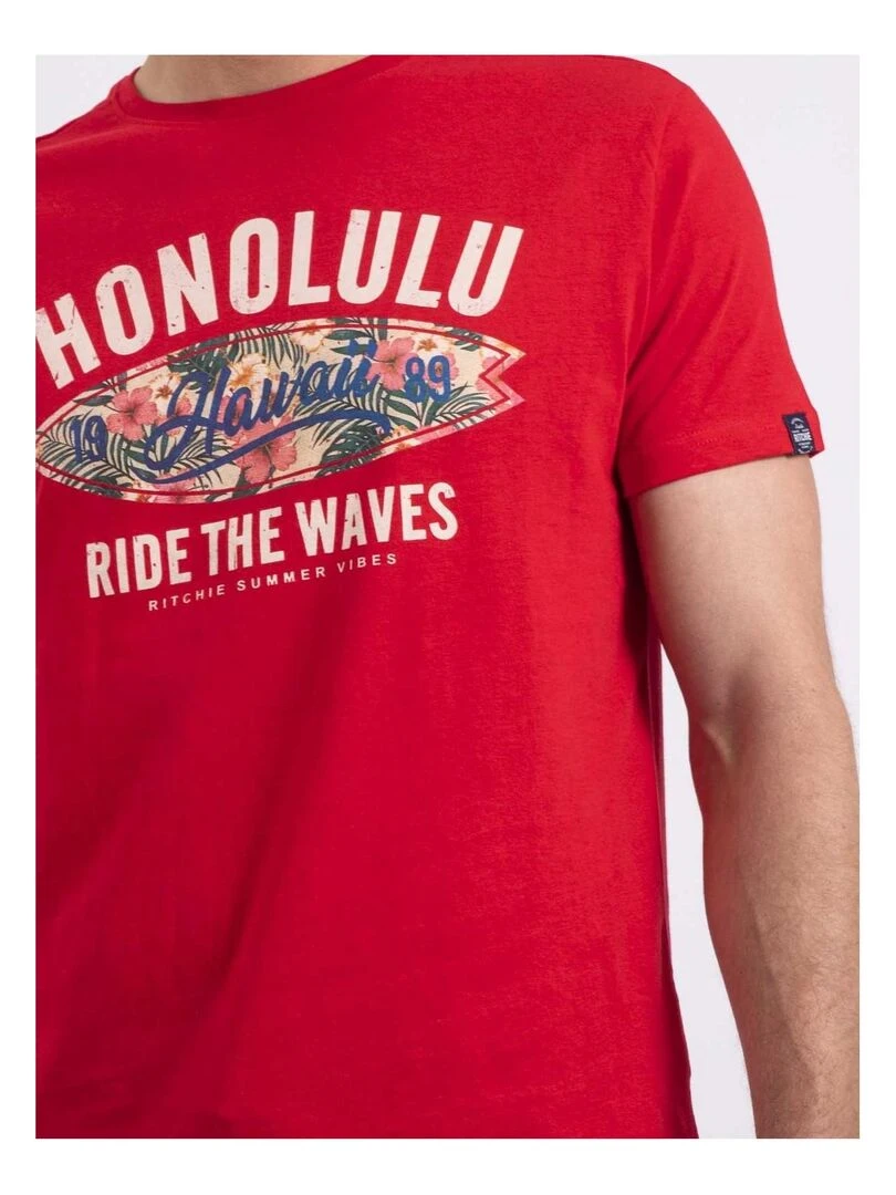 T shirt col rond NIROULIO   Rouge