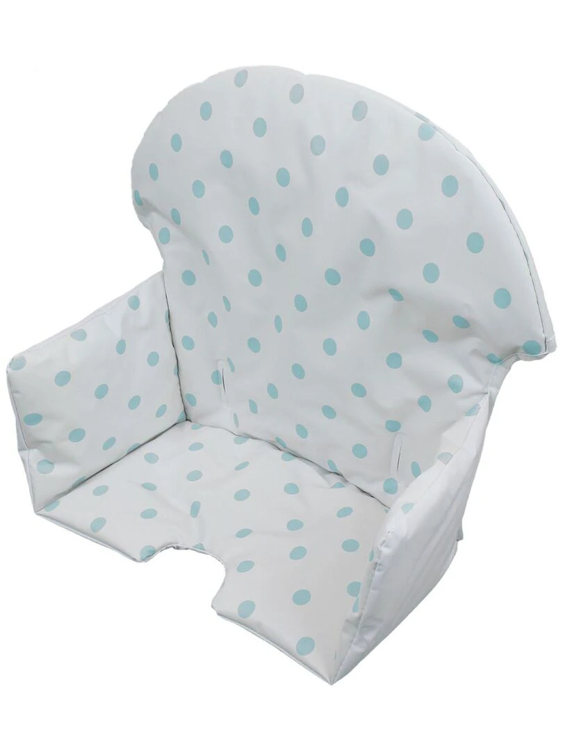 Housse d'assise pour chaise haute bébé enfant gamme Délice Monsieur Bébé Blanc Bleu